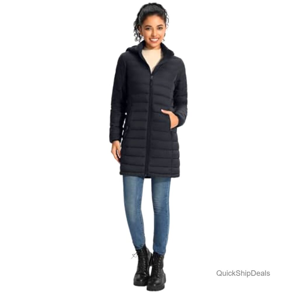 Lightweight Packable Puffer Coat with Detachable … - image 2